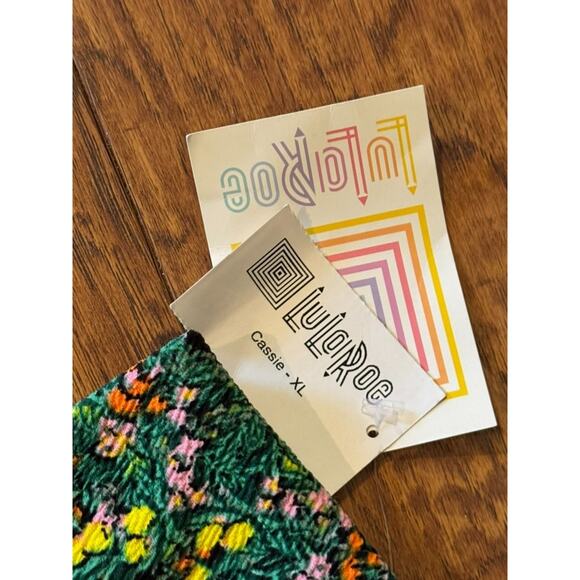 LuLaRoe Cassie Skirt Floral Pencil Midi Green Yellow Orange XL - Picture 5 of 6